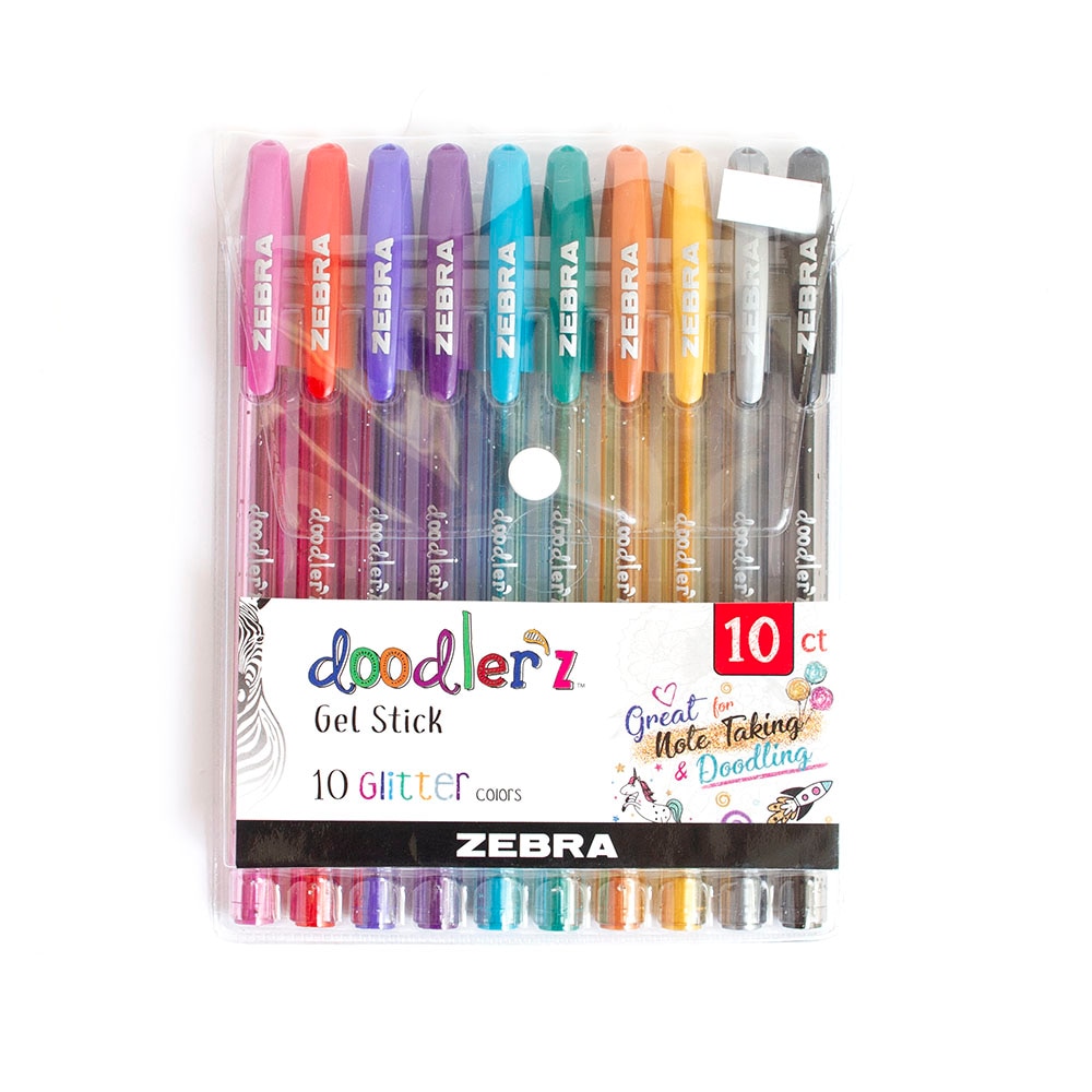 Zebra, Doodlerz, Gel, Pen, 10 Pack